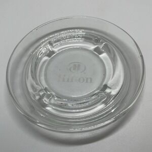 HILTON Hotel Ashtray Thick Glass Vintage 1960's-1970's  Travel Decro Tobacciana‎